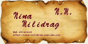 Nina Milidrag vizit kartica